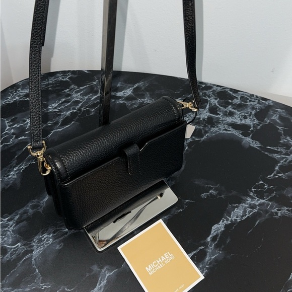 Michael Kors Jet Set Charm Small Phone Leather Crossbody Black AUTHENTIC NWT - Picture 7 of 11